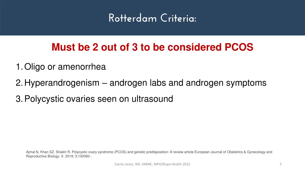 rotterdam criteria