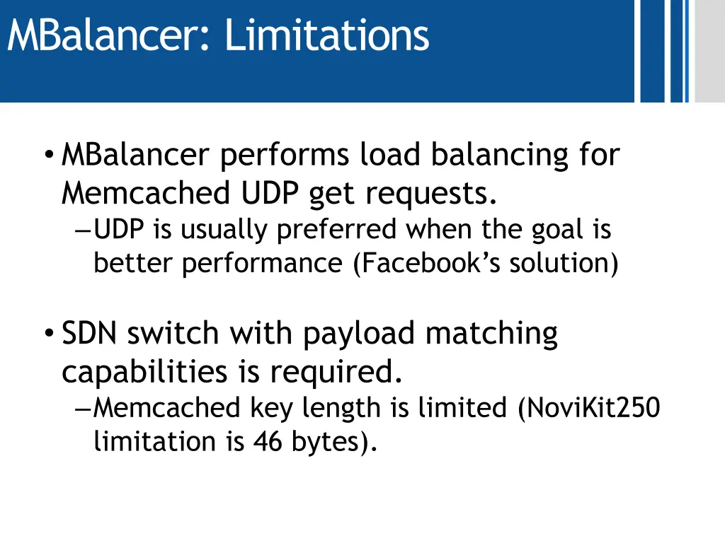 mbalancer limitations