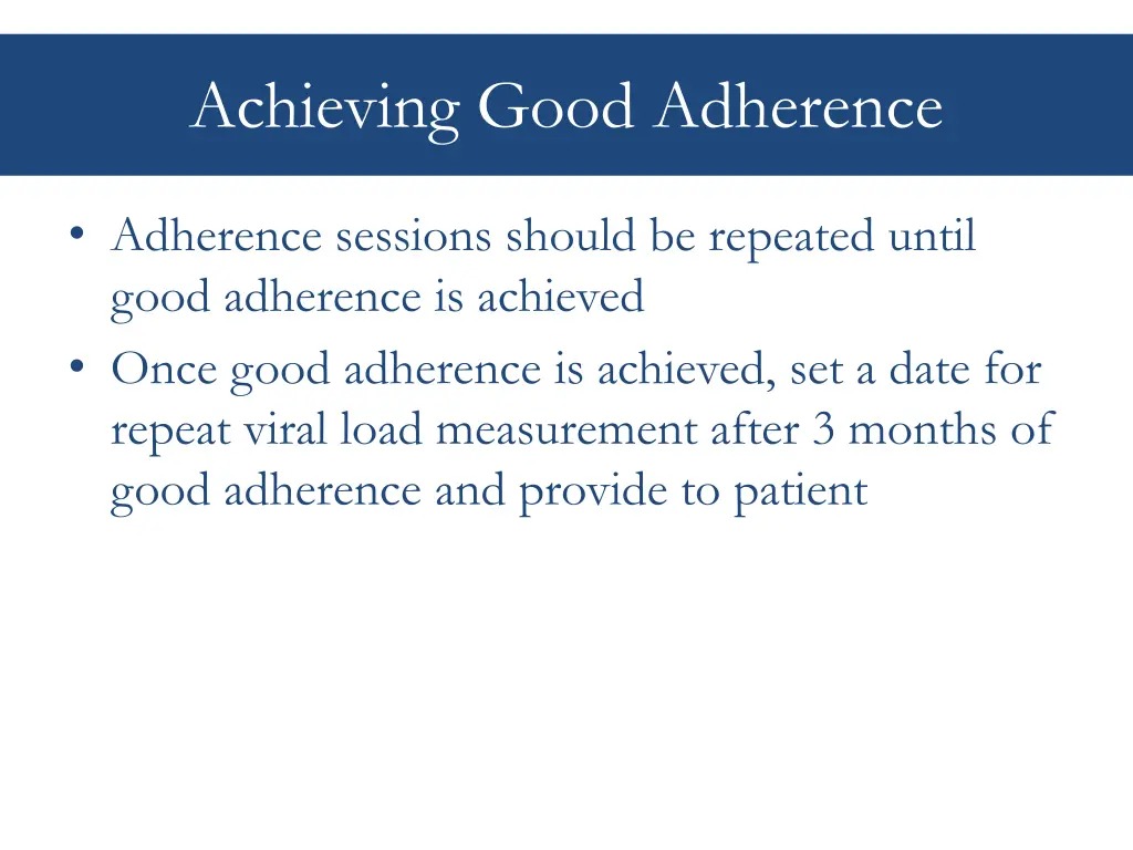 achieving good adherence