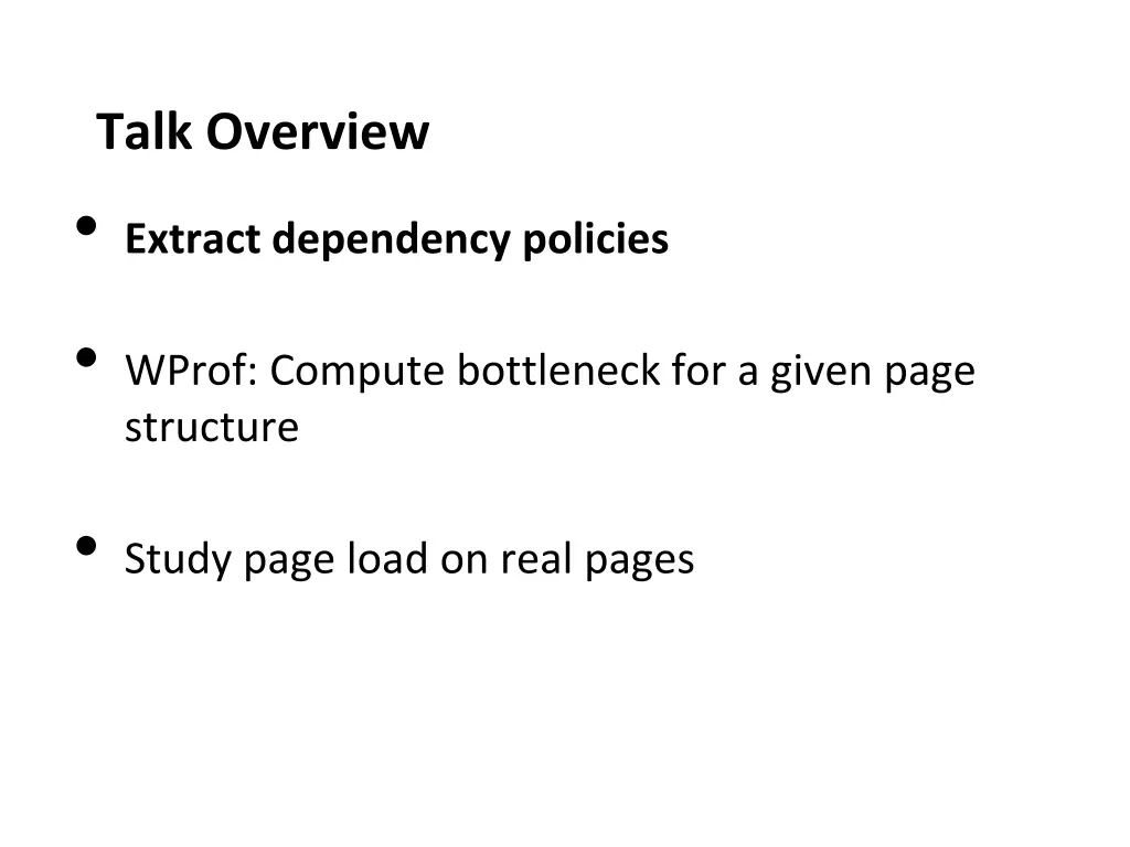 talk overview extract dependency policies