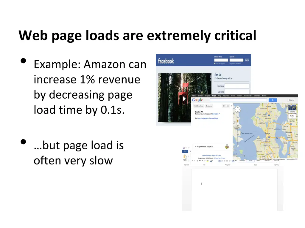 web page loads are extremely critical example