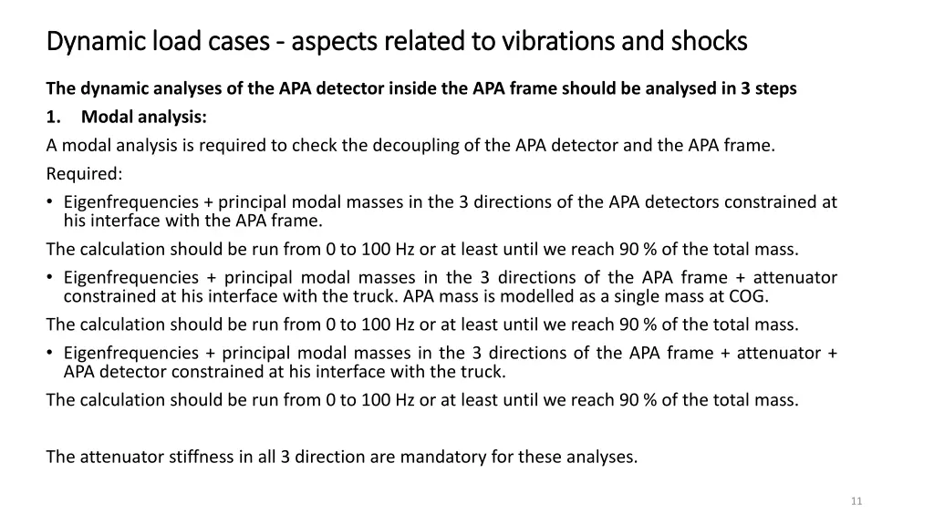 dynamic load cases dynamic load cases aspects