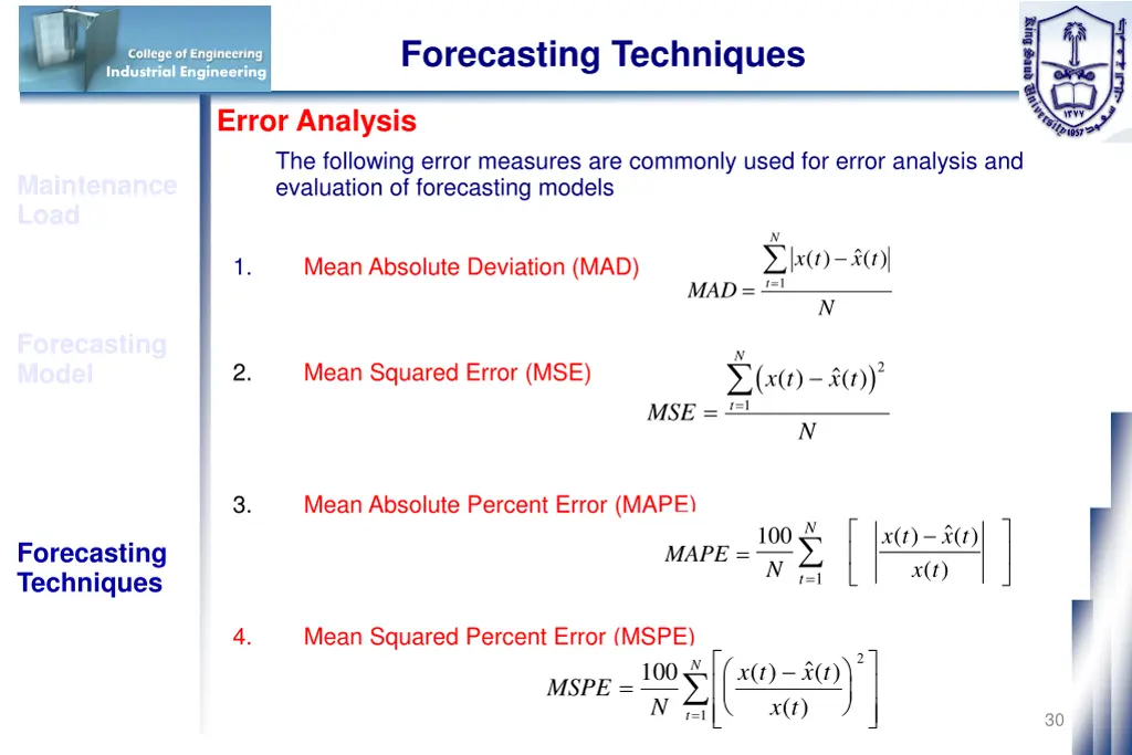 forecasting techniques 21