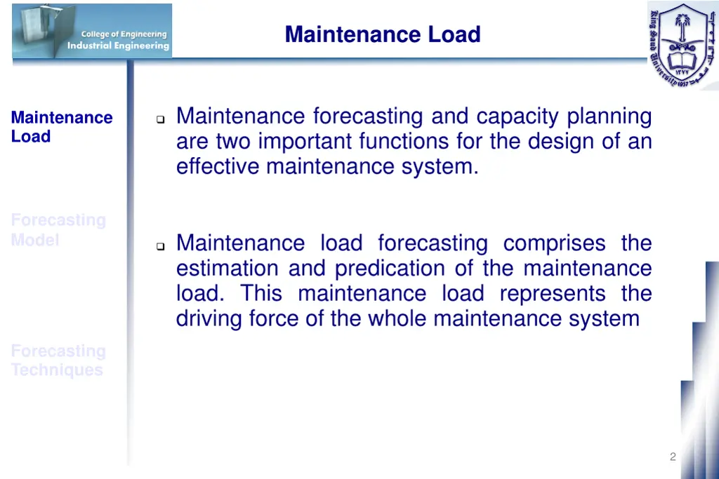 maintenance load