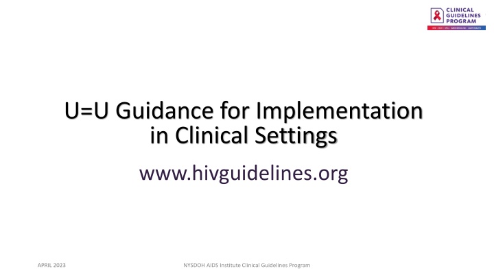 u u guidance for implementation in clinical