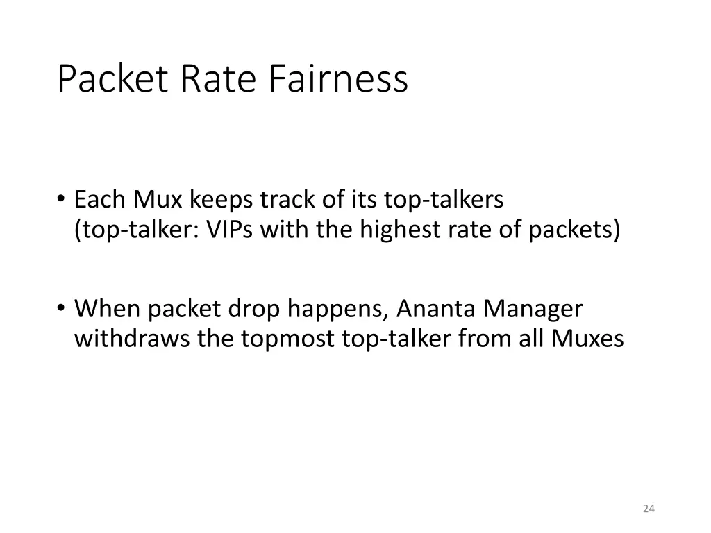 packet rate fairness