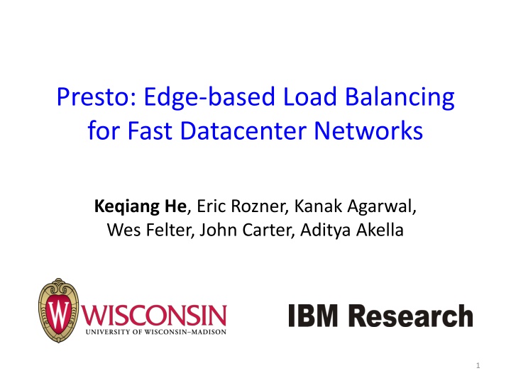 presto edge based load balancing for fast