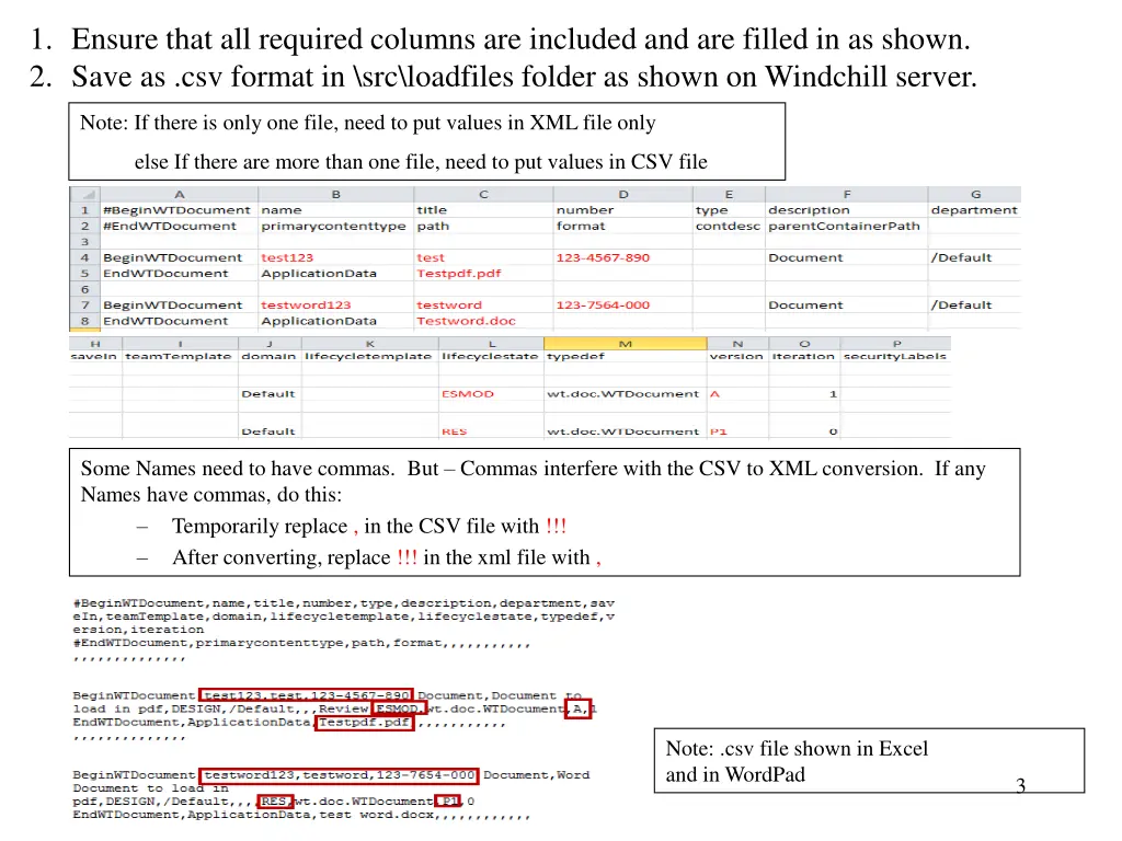 1 ensure that all required columns are included