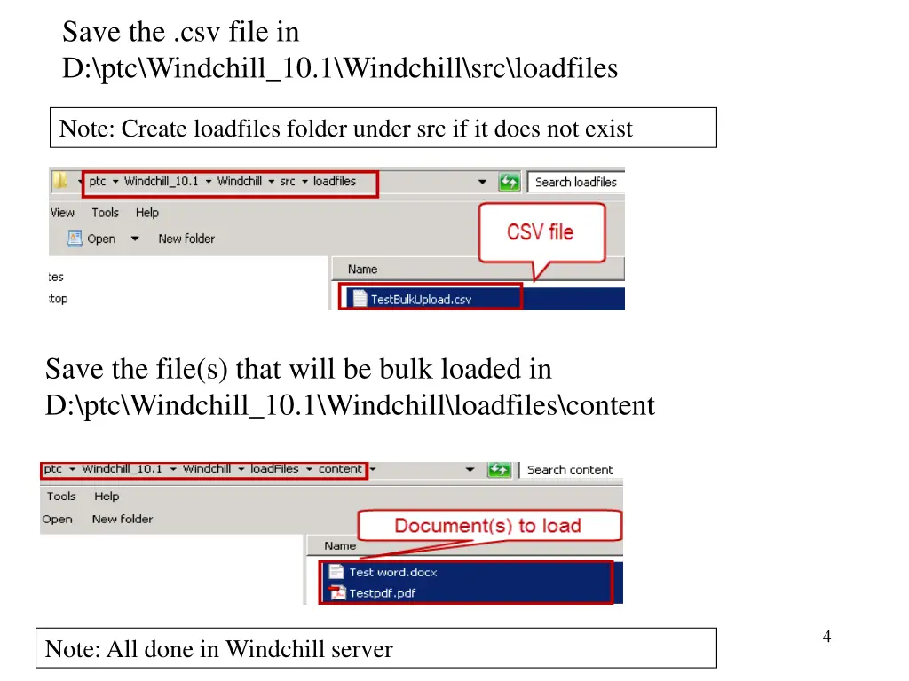 save the csv file in d ptc windchill