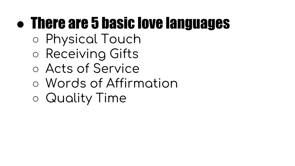 there are 5 basic love languages physical touch