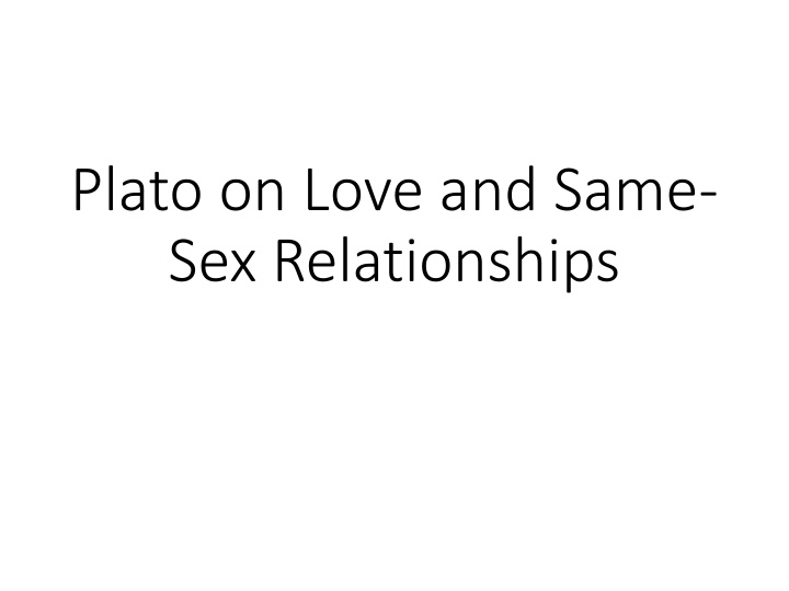 plato on love and same sex relationships