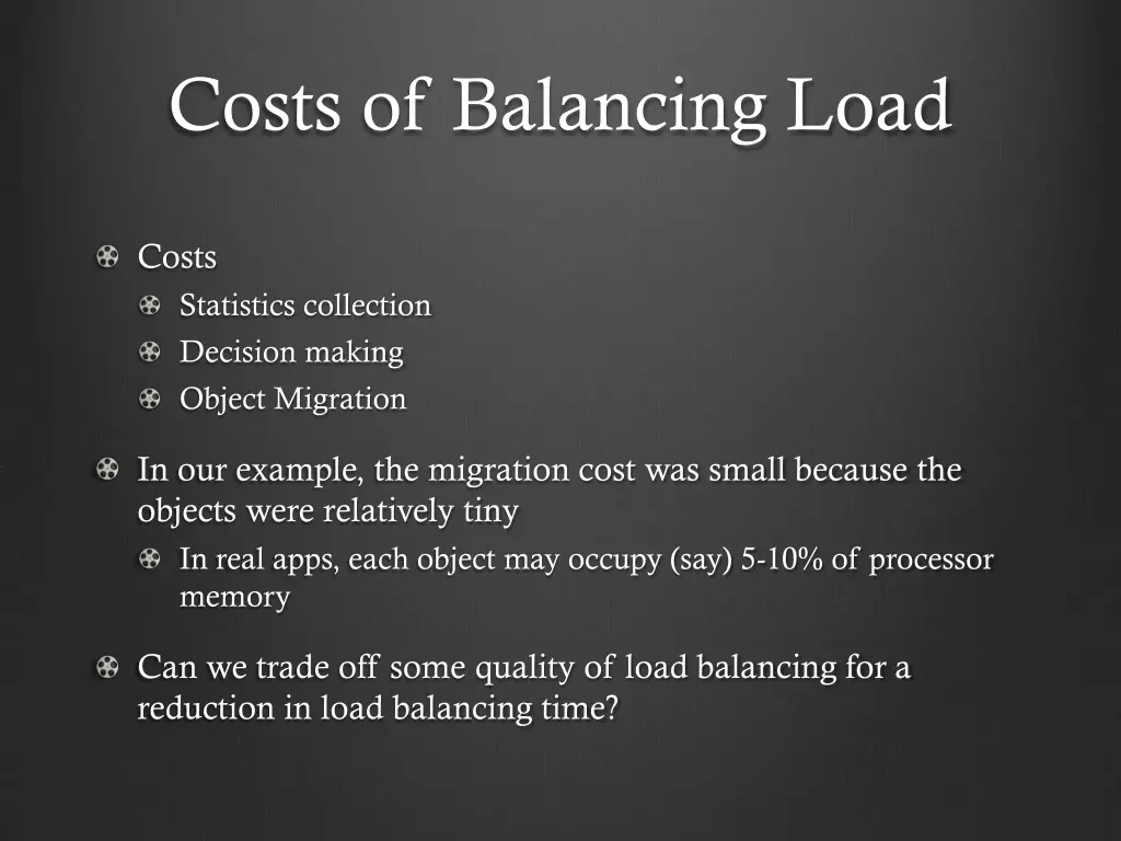 costs of balancing load