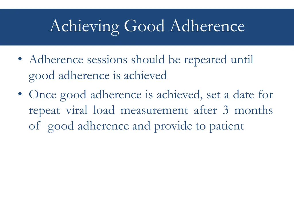 achieving good adherence