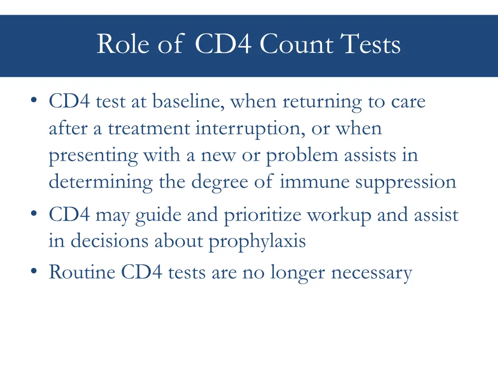 role of cd4 count tests