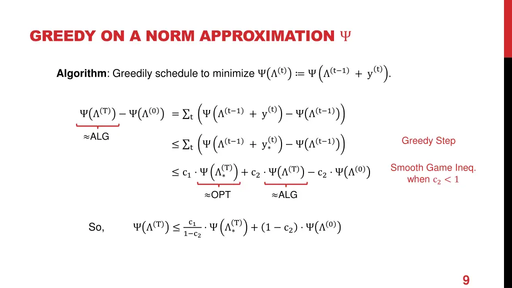 greedy on a norm approximation