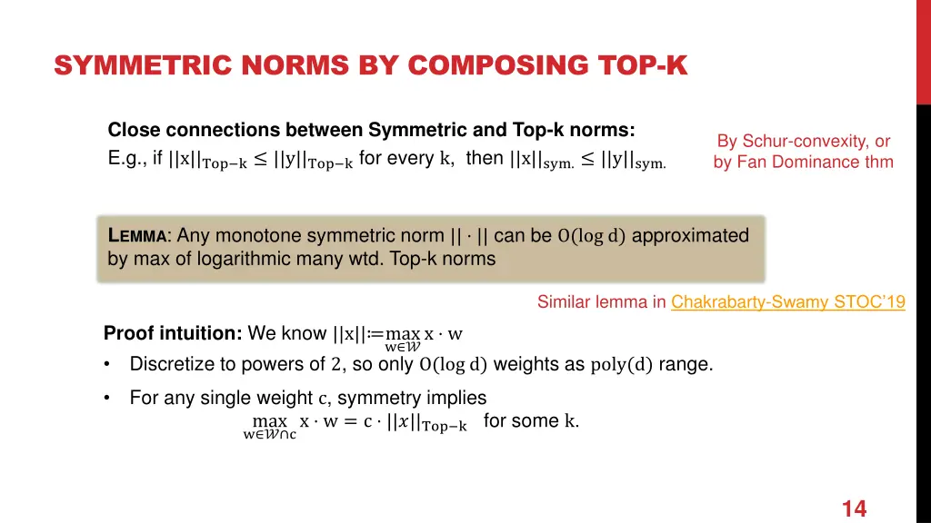 symmetric norms by composing top k