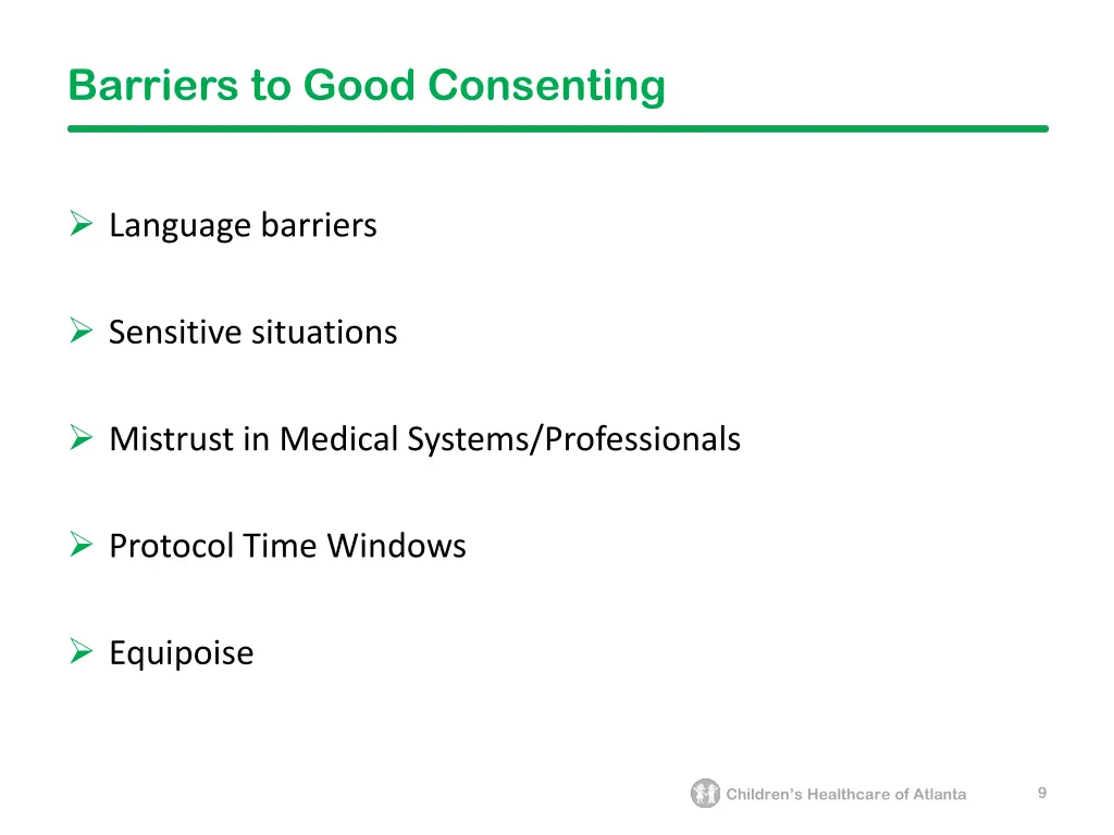 barriers to good consenting