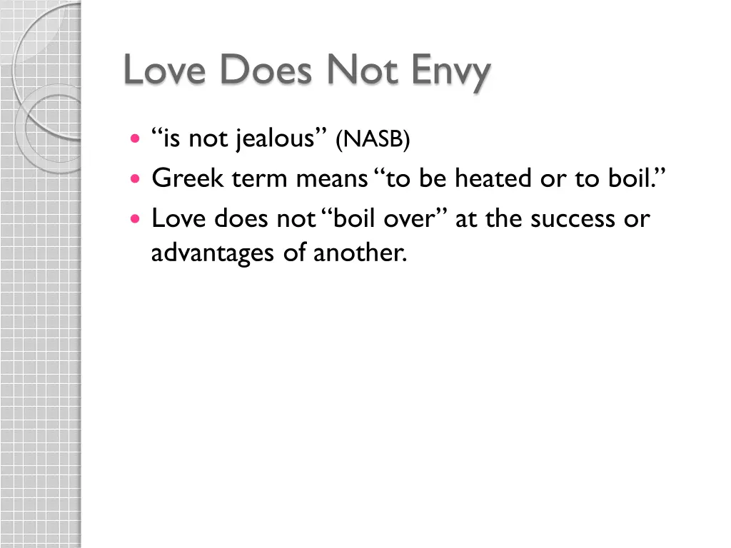 love does not envy