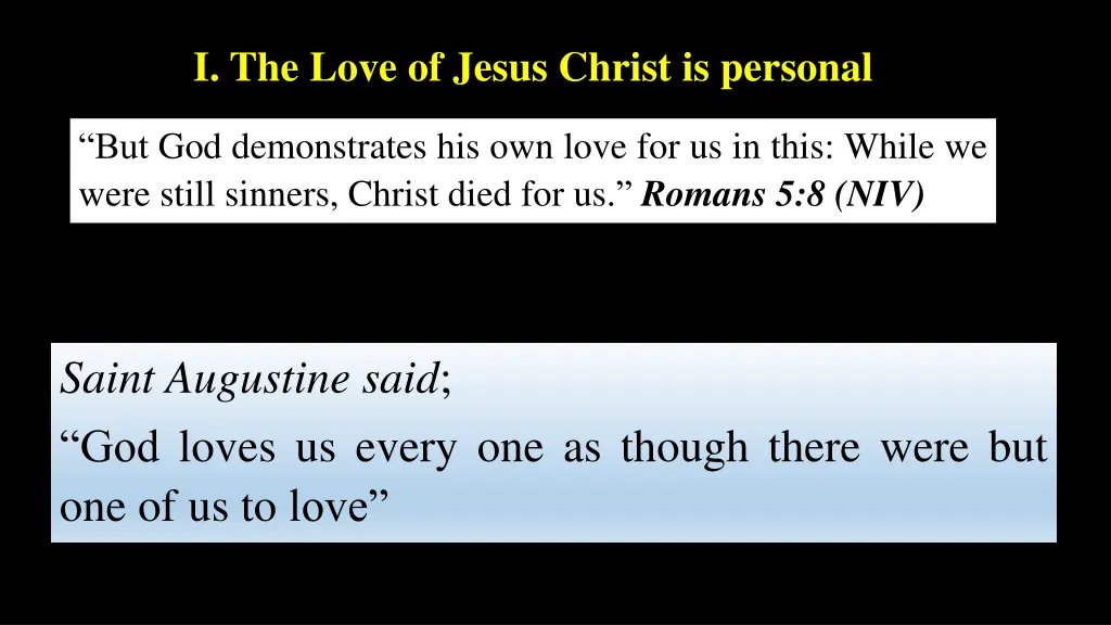 i the love of jesus christ is personal