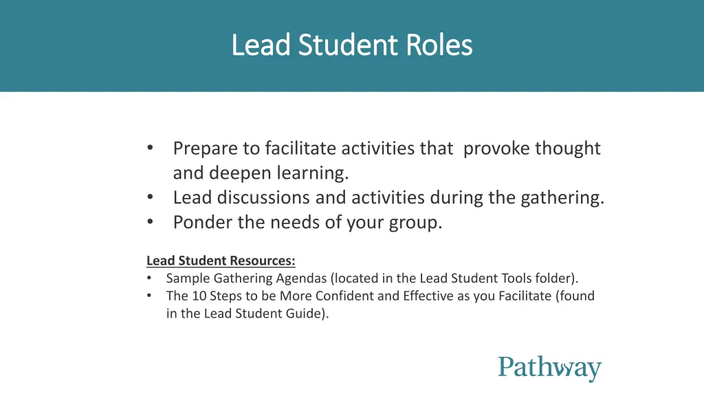 lead student roles lead student roles