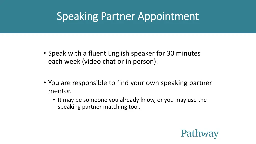 speaking partner appointment speaking partner