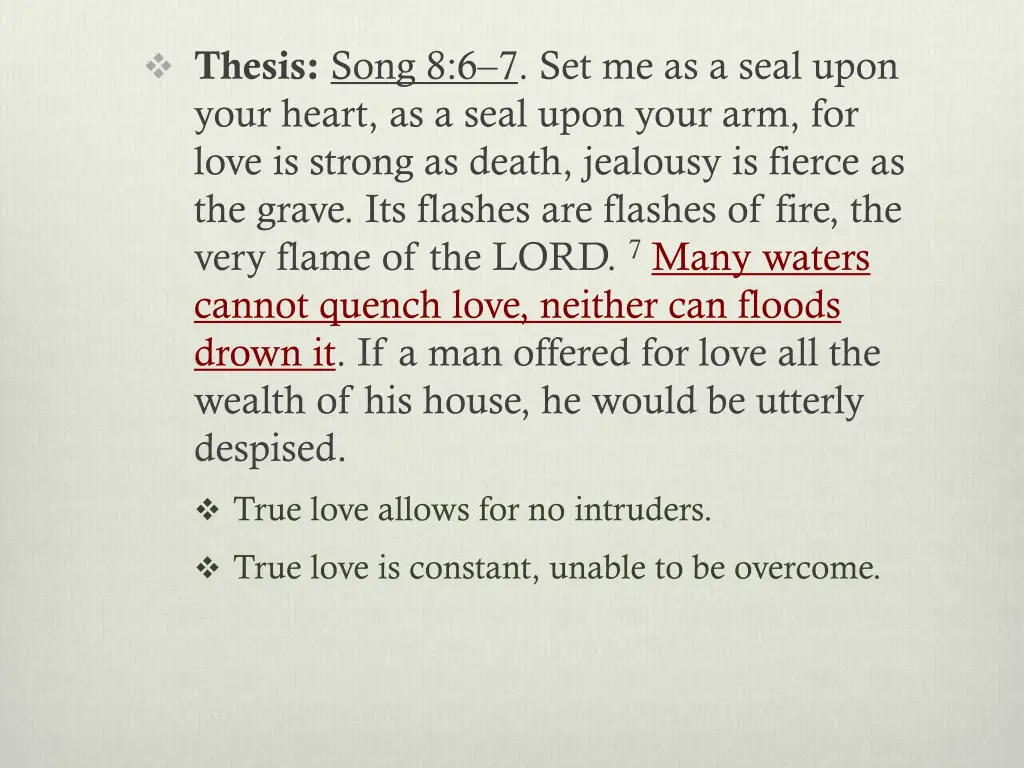 thesis song 8 6 7 set me as a seal upon your 2