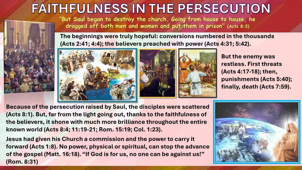 faithfulness in the persecution but saul began