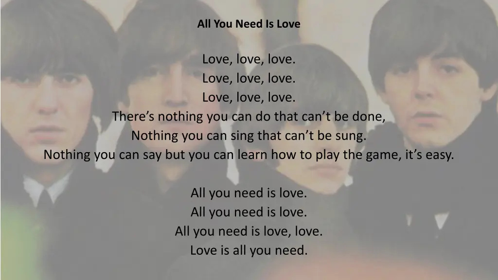 all you need is love