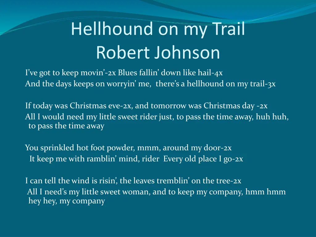 hellhound on my trail robert johnson