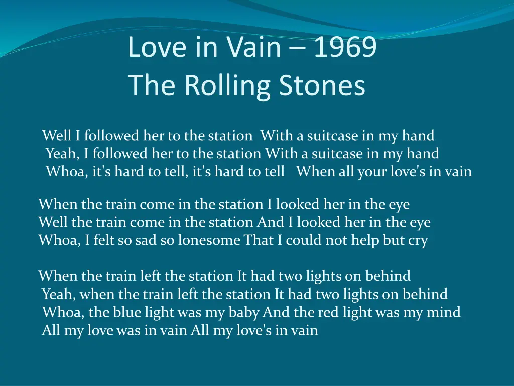 love in vain 1969 the rolling stones