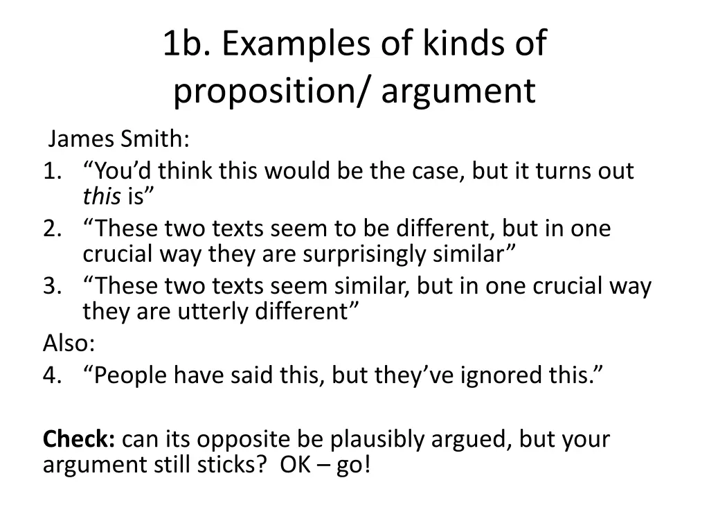 1b examples of kinds of proposition argument