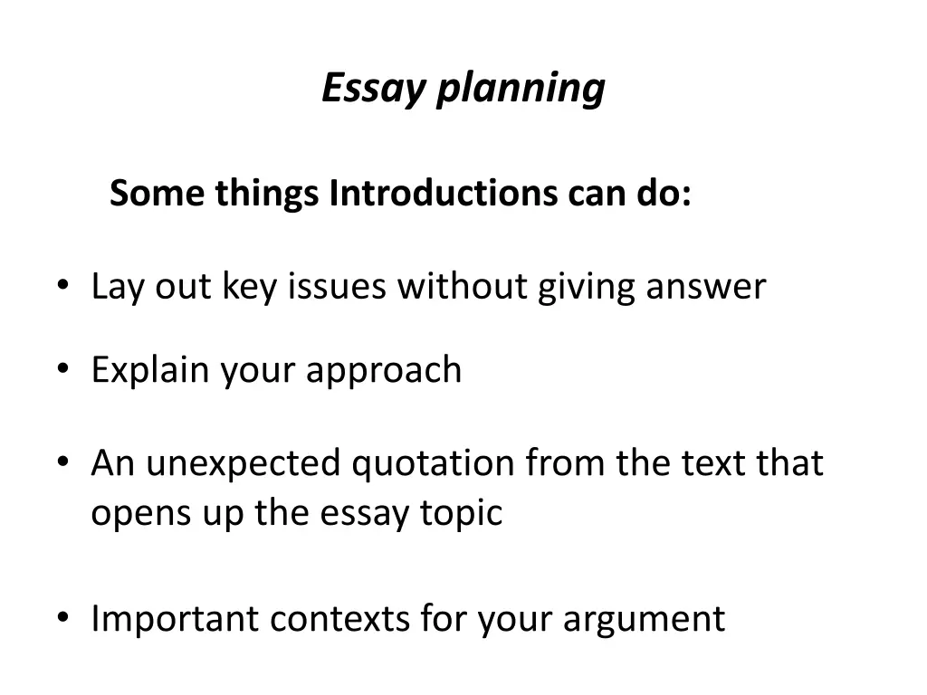 essay planning