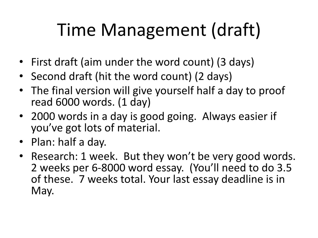 time management draft