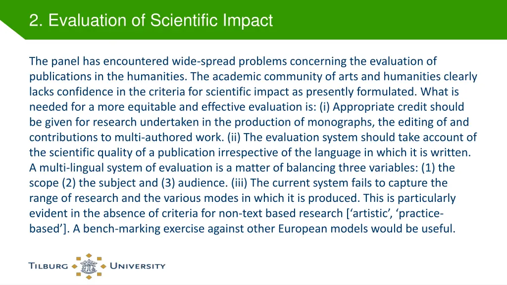 2 evaluation of scientific impact