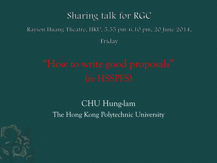 how to write good proposals re hsspfs