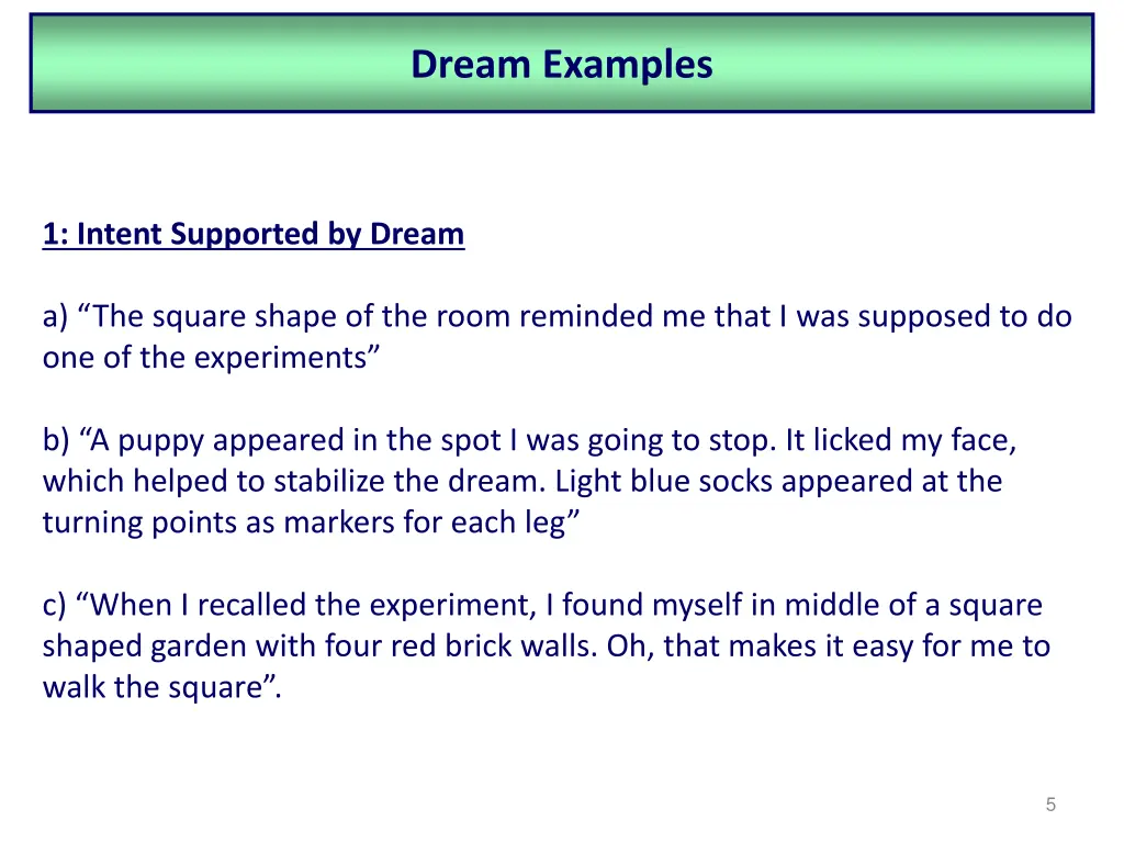 dream examples