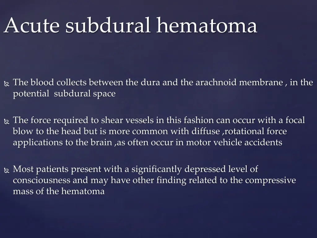 acute subdural hematoma