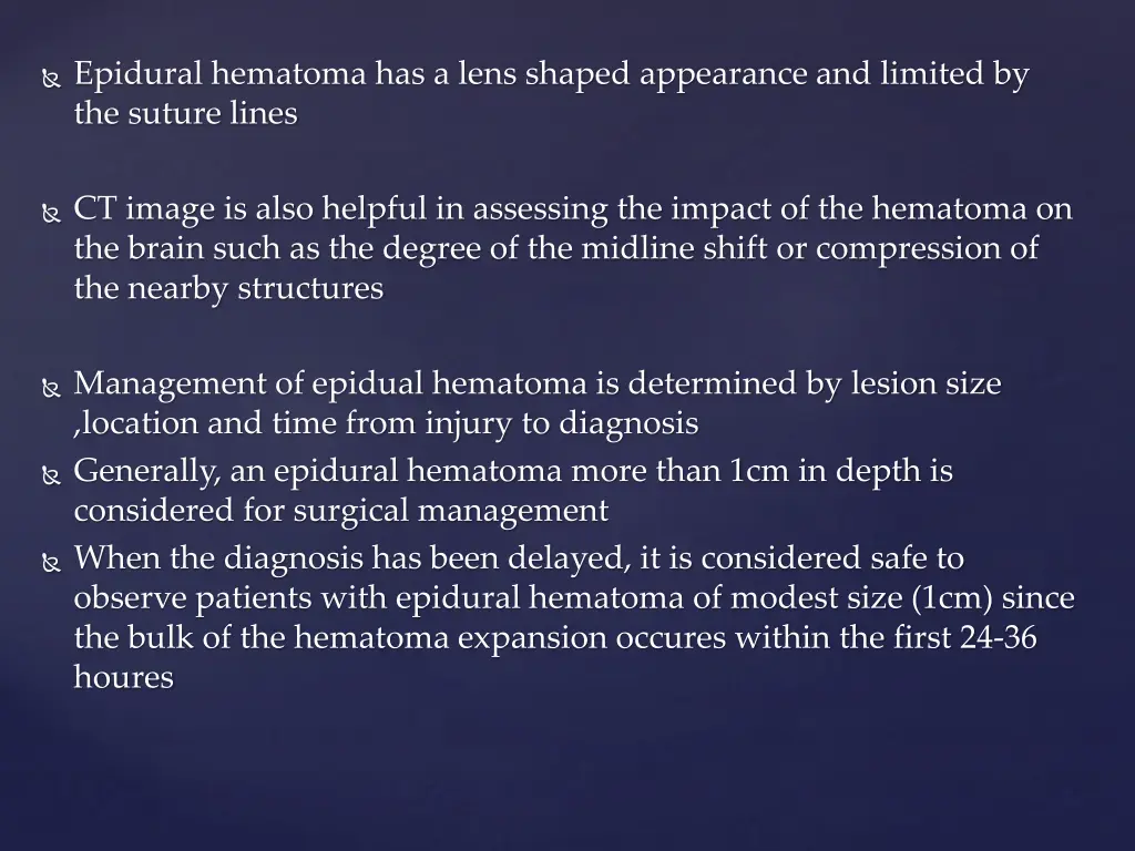 epidural hematoma has a lens shaped appearance