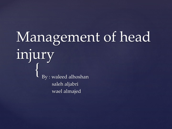 management of head injury