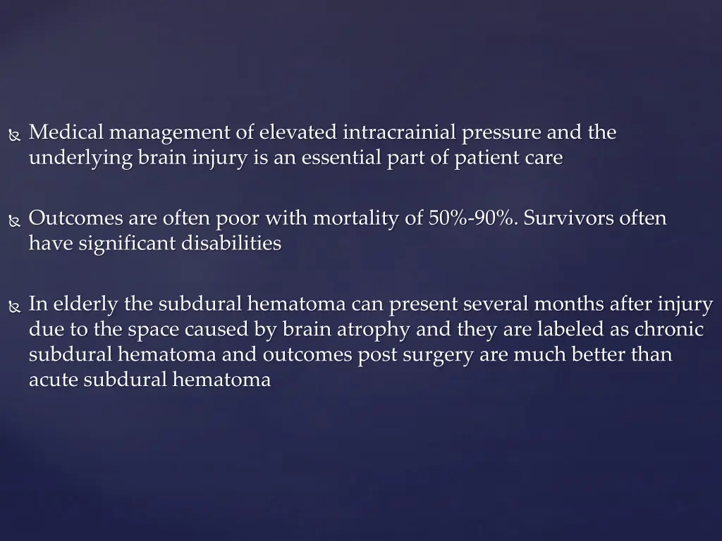 medical management of elevated intracrainial