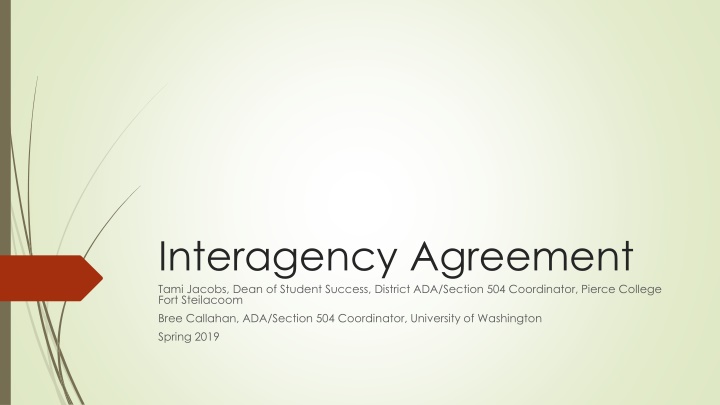 interagency agreement tami jacobs dean of student