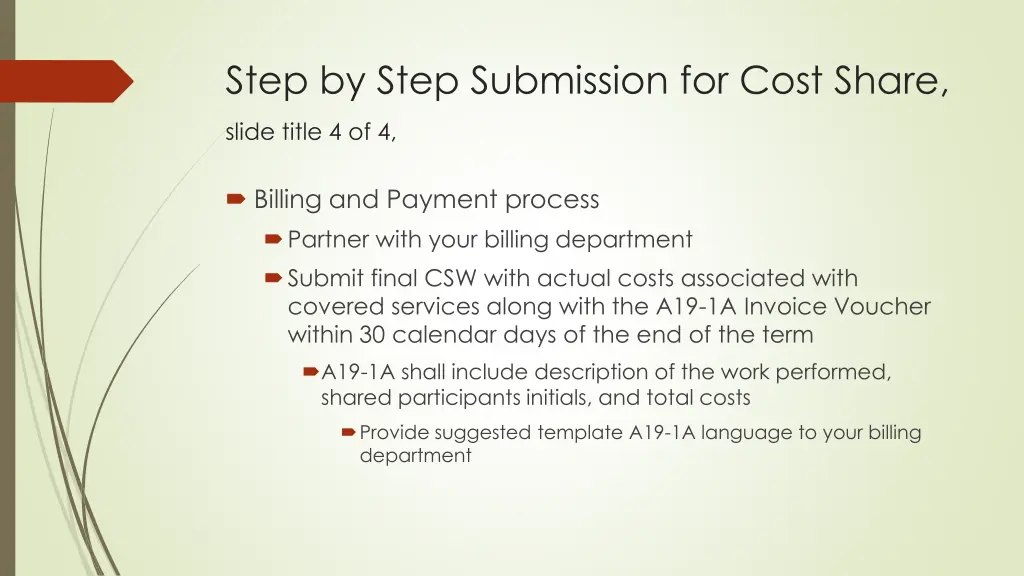 step by step submission for cost share 1