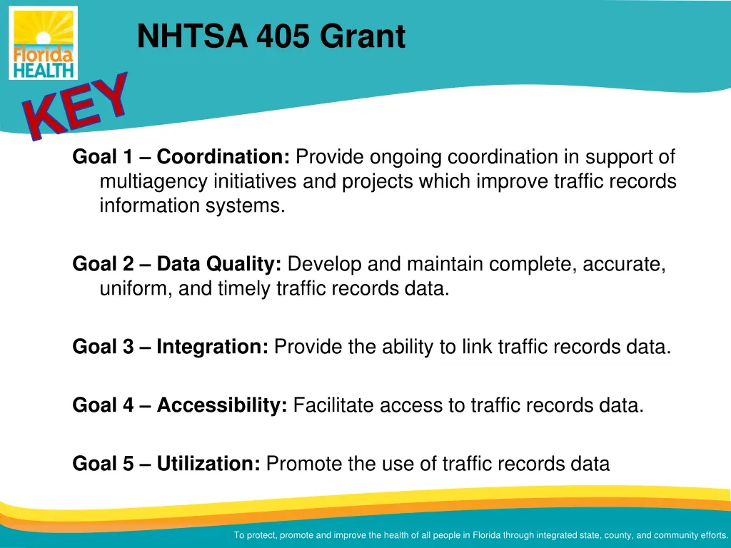 nhtsa 405 grant key