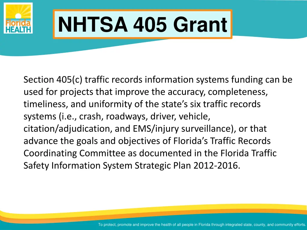 nhtsa 405 grant