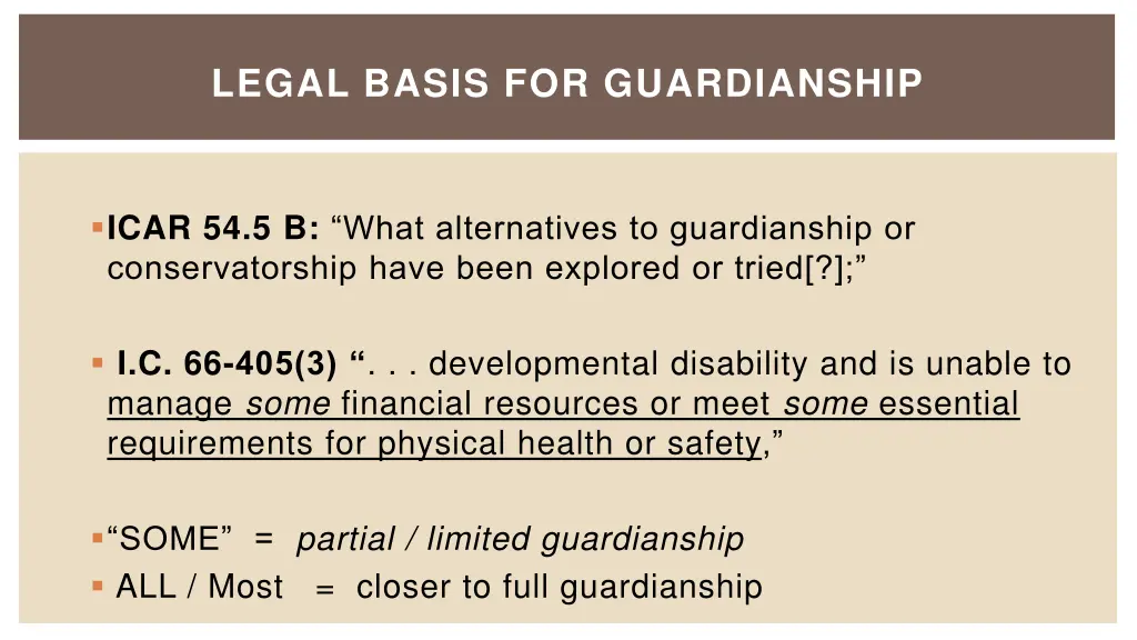 legal basis for guardianship