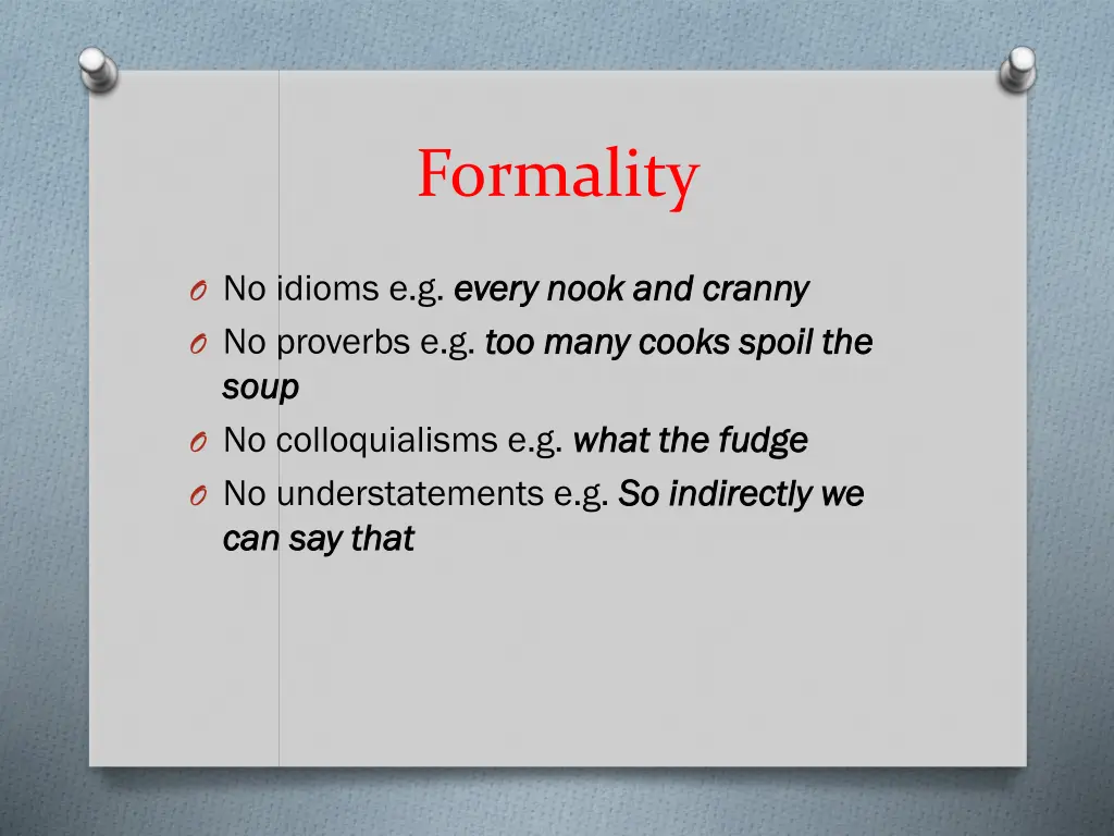 formality