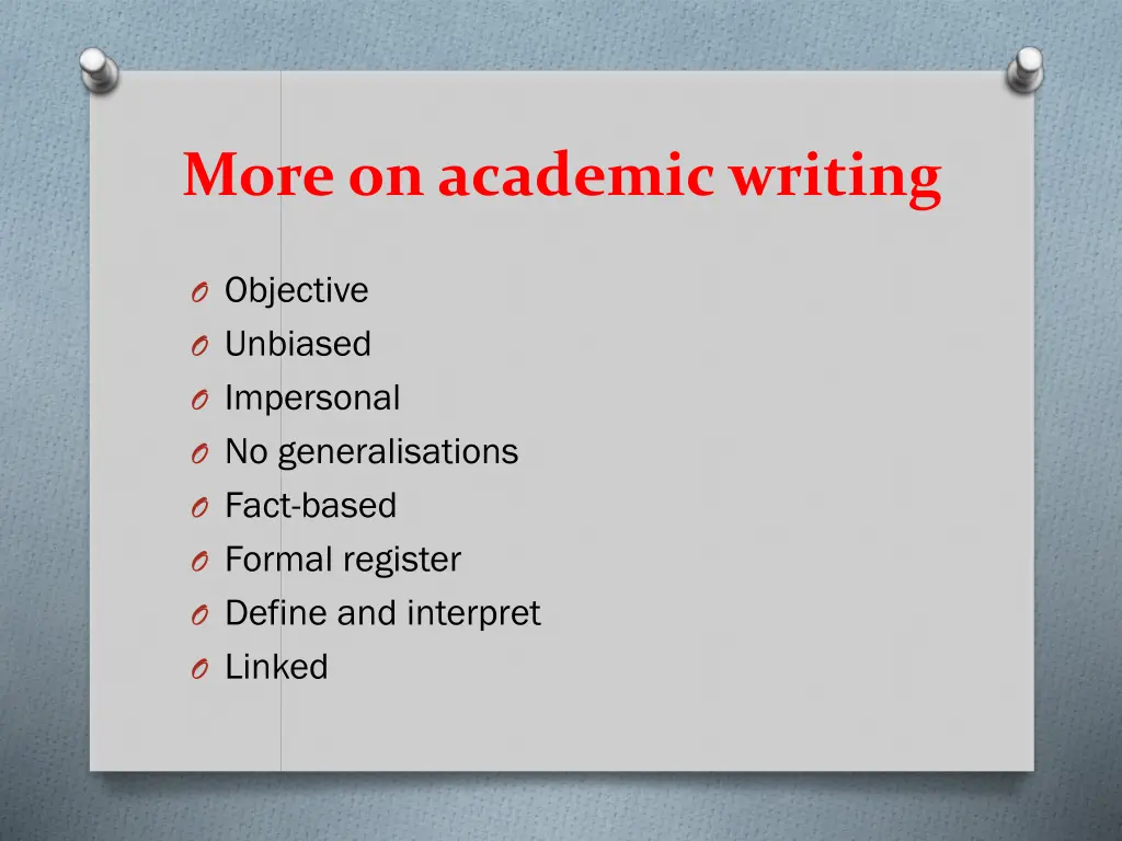 more on academic writing