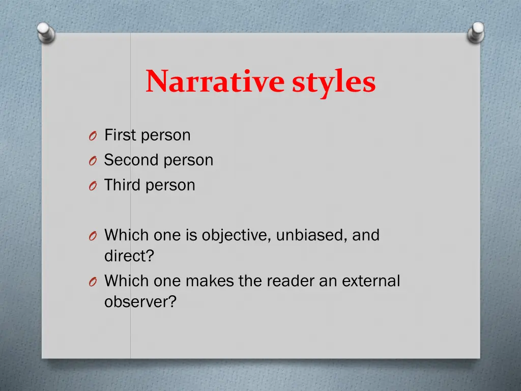 narrative styles