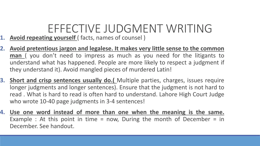 effective judgment writing 1 avoid repeating