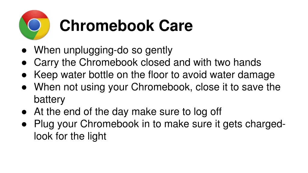 chromebook care